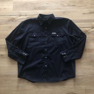 Pathfinder Kodiak Dark Blue Casual Snap Button Down Shirt